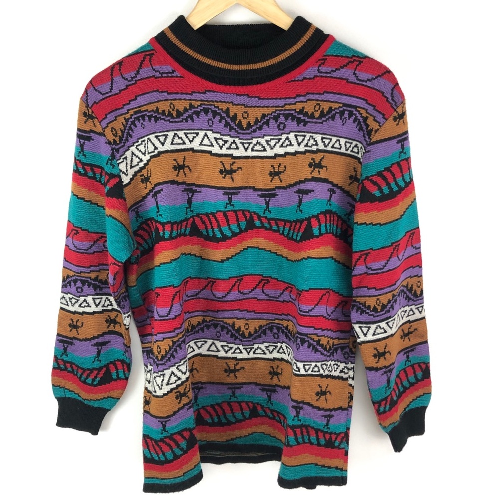 Vintage Funky Southwestern Tribal Wool Sweater